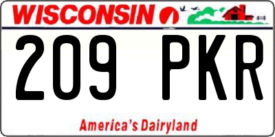 WI license plate 209PKR