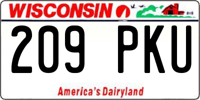 WI license plate 209PKU