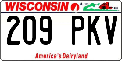 WI license plate 209PKV
