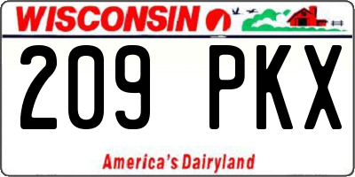 WI license plate 209PKX