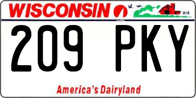 WI license plate 209PKY