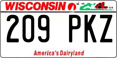 WI license plate 209PKZ