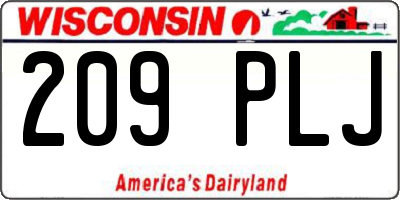 WI license plate 209PLJ