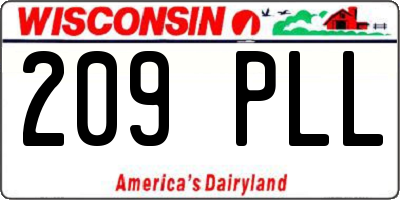 WI license plate 209PLL