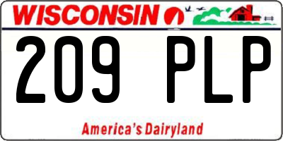 WI license plate 209PLP