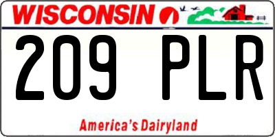WI license plate 209PLR