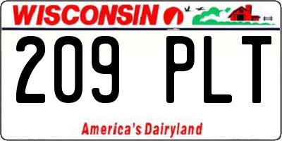 WI license plate 209PLT