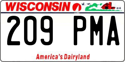 WI license plate 209PMA