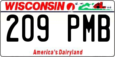 WI license plate 209PMB