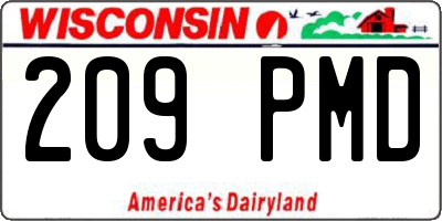 WI license plate 209PMD