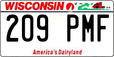 WI license plate 209PMF