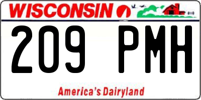 WI license plate 209PMH