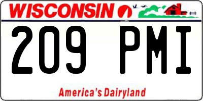 WI license plate 209PMI