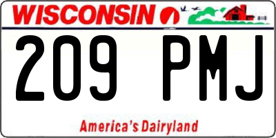WI license plate 209PMJ