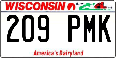 WI license plate 209PMK