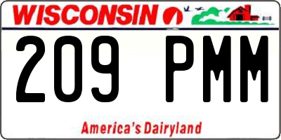 WI license plate 209PMM