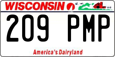 WI license plate 209PMP