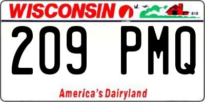 WI license plate 209PMQ