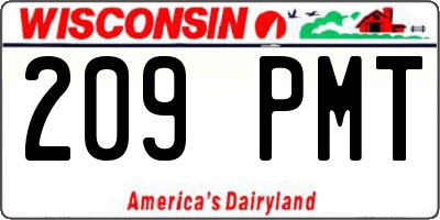 WI license plate 209PMT