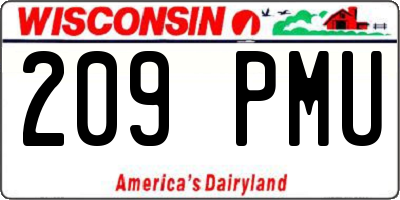 WI license plate 209PMU