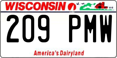 WI license plate 209PMW