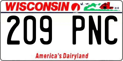 WI license plate 209PNC