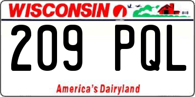WI license plate 209PQL