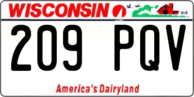 WI license plate 209PQV
