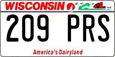 WI license plate 209PRS