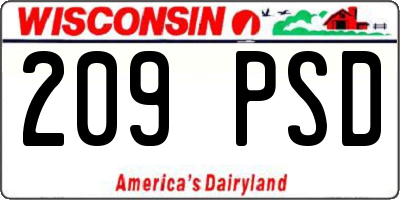 WI license plate 209PSD