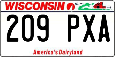 WI license plate 209PXA