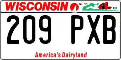 WI license plate 209PXB