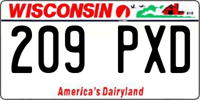 WI license plate 209PXD