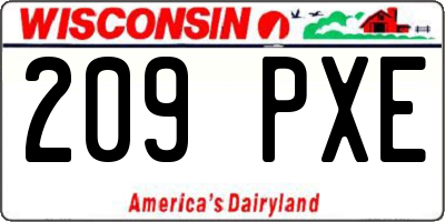 WI license plate 209PXE