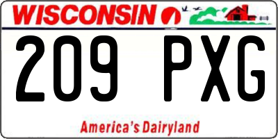WI license plate 209PXG