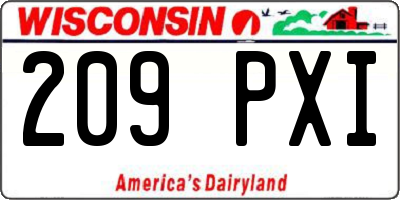 WI license plate 209PXI