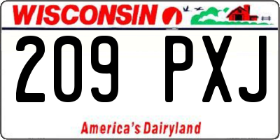 WI license plate 209PXJ