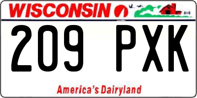 WI license plate 209PXK