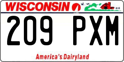 WI license plate 209PXM