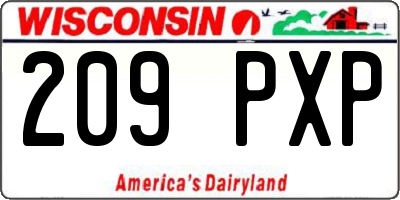 WI license plate 209PXP