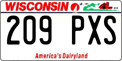 WI license plate 209PXS