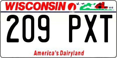 WI license plate 209PXT