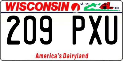 WI license plate 209PXU