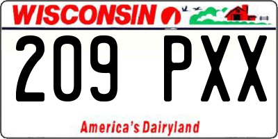 WI license plate 209PXX