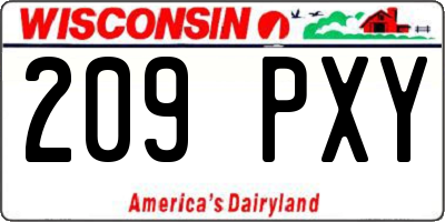 WI license plate 209PXY