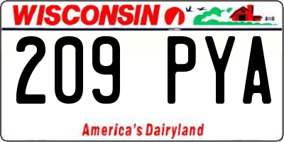 WI license plate 209PYA