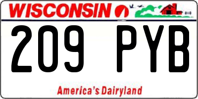 WI license plate 209PYB