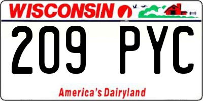 WI license plate 209PYC