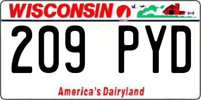 WI license plate 209PYD