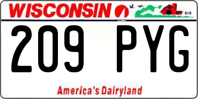 WI license plate 209PYG
